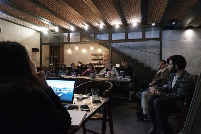 A presentation during the Algorithm Community Workshop