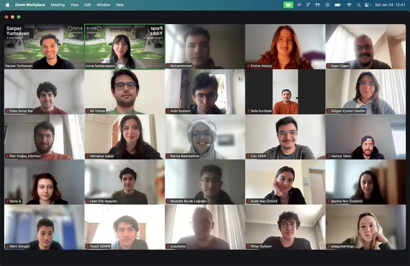 Deep Learning Study Group #10 kick-off on Zoom: participants, guides and the inzva team in a video call